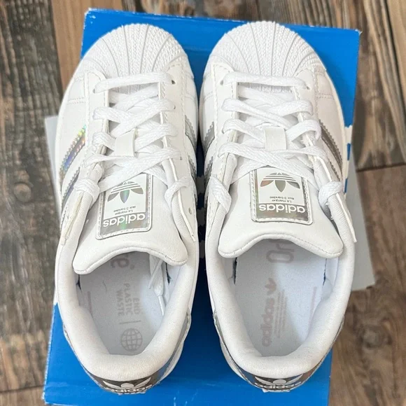 Adidas Superstar C White with Iridescent Stripes (NEW) - Picture 6 of 7